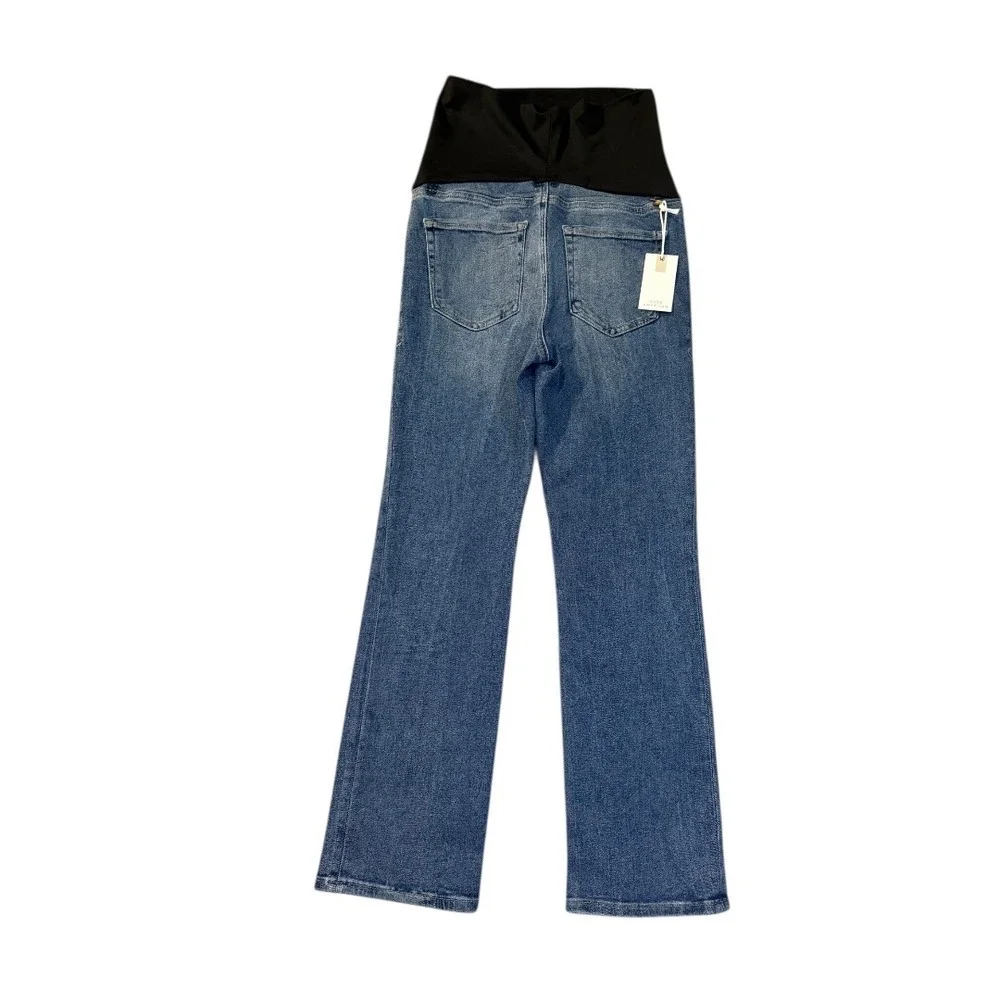 Good American‎ Maternity Good Straight Leg Jeans Blue Over Belly Size 6 28 NEW